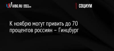 Евгений Комаровский - Александр Гинцбург - К ноябрю могут привить до 70 процентов россиян – Гинцбург - ivbg.ru - Россия