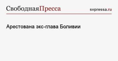 Аньес Жанин - Арестована экс-глава Боливии - svpressa.ru - Боливия