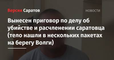 Вынесен приговор по делу об убийстве и расчленении саратовца (тело нашли в нескольких пакетах на берегу Волги) - nversia.ru - Волгоград - Ростовская обл.