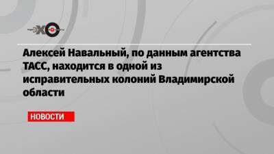 Алексей Навальный - Алексей Навальный, по данным агентства ТАСС, находится в одной из исправительных колоний Владимирской области - echo.msk.ru - Москва - Владимирская обл. - Омск - Покров