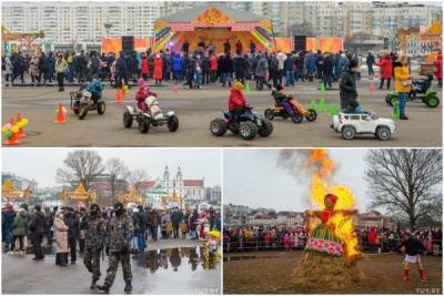 ОМОН, народные песни и сжигание чучела: Масленица в центре Минска - skuke.net - Минск - Интересно