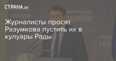 Дмитрий Разумков - Дмитрий Александрович - Журналисты просят Разумкова пустить их в кулуары Рады - strana.ua - Киев