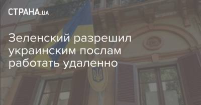 Владимир Зеленский - Дмитрий Кулеба - Зеленский разрешил украинским послам работать удаленно - strana.ua - Киев
