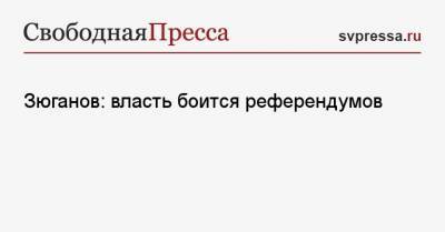 Геннадий Зюганов - Зюганов: власть боится референдумов - svpressa.ru