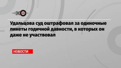 Сергей Удальцов - Удальцова суд оштрафовал за одиночные пикеты годичной давности, в которых он даже не участвовал - echo.msk.ru - Москва