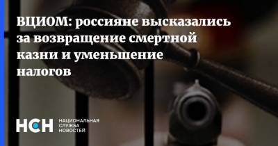 ВЦИОМ: россияне высказались за возвращение смертной казни и уменьшение налогов - nsn.fm