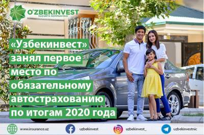 «Узбекинвест» занял первое место по обязательному автострахованию - gazeta.uz - Узбекистан