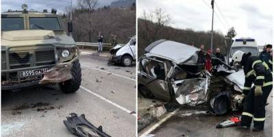 В оккупированном Крыму военная колонна РФ спровоцировала масштабное ДТП — видео - nv.ua - Крым