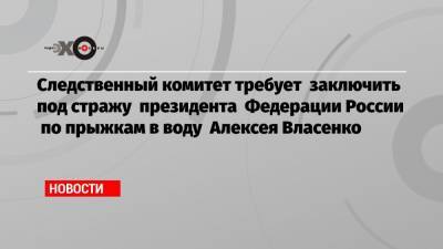 Алексей Власенко - Следственный комитет требует заключить под стражу президента Федерации России по прыжкам в воду Алексея Власенко - echo.msk.ru