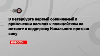 Алексей Навальный - В Петербурге первый обвиняемый в применении насилия к полицейским на митинге в поддержку Навального признал вину - echo.msk.ru - Санкт-Петербург