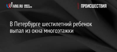 В Петербурге шестилетний ребенок выпал из окна многоэтажки - ivbg.ru - Санкт-Петербург - Свердловская обл. - Петербург
