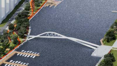 Андрей Бочкарев - Марк Шагал - Мост через затон Новинки начали строить в южной части бывшей промзоны ЗИЛ - m24.ru - Строительство