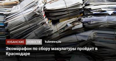 Экомарафон по сбору макулатуры пройдет в Краснодаре - kubnews.ru - Краснодарский край - Краснодар - Кубань