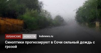 Синоптики прогнозируют в Сочи сильный дождь с грозой - kubnews.ru - Сочи - Краснодарский край