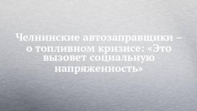 Челнинские автозаправщики – о топливном кризисе: «Это вызовет социальную напряженность» - chelny-izvest.ru - респ. Татарстан
