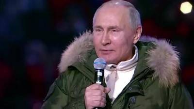 Владимир Путин - Сергей Лазарев - Григорий Лепс - Олег Газманов - Путин прибыл в "Лужники" на концерт, посвященный воссоединению Крыма с Россией - piter.tv - Россия - Крым