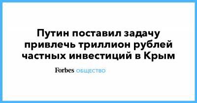 Владимир Путин - Путин поставил задачу привлечь триллион рублей частных инвестиций в Крым - forbes.ru - Крым