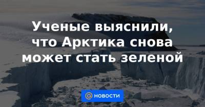 Ученые выяснили, что Арктика снова может стать зеленой - news.mail.ru - шт. Колорадо
