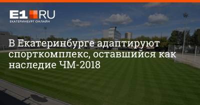 Артем Устюжанин - В Екатеринбурге адаптируют спорткомплекс, оставшийся как наследие ЧМ-2018 - e1.ru - Екатеринбург