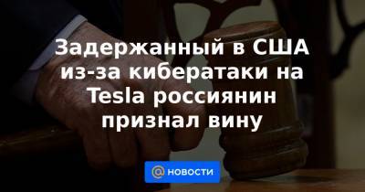Егор Крючков - Задержанный в США из-за кибератаки на Tesla россиянин признал вину - news.mail.ru - Лос-Анджелес