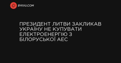 Президент Литви закликав Україну не купувати електроенергію з Білоруської АЕС - bykvu.com - Росія