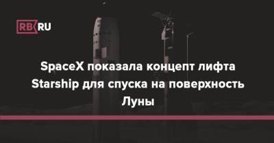 Джефф Безоса - SpaceX показала концепт лифта Starship для спуска на поверхность Луны - rb.ru