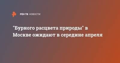 Евгений Тишковец - "Бурного расцвета природы" в Москве ожидают в середине апреля - ren.tv - Москва