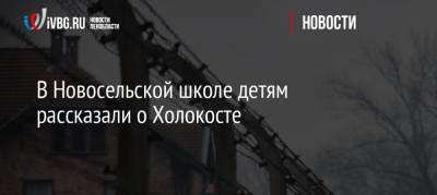 Владимир Матвеев - В Новосельской школе детям рассказали о Холокосте - ivbg.ru - Ленинградская обл.