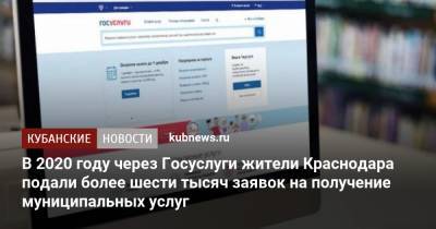 В 2020 году через Госуслуги жители Краснодара подали более шести тысяч заявок на получение муниципальных услуг - kubnews.ru - Краснодарский край - Краснодар