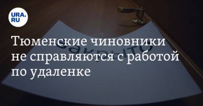 Тюменские чиновники не справляются с работой по удаленке - ura.news - Тюмень - Тюменская обл.