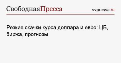 Резкие скачки курса доллара и евро: ЦБ, биржа, прогнозы - svpressa.ru