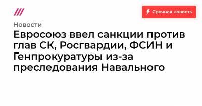 Виктор Золотов - Александр Бастрыкин - Игорь Краснов - Александр Калашников - Евросоюз ввел санкции против глав СК, Росгвардии, ФСИН и Генпрокуратуры из-за преследования Навального - tvrain.ru