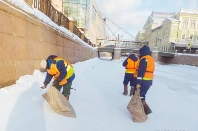 С замёрзших рек Петербурга за месяц убрали 189 кубометров мусора - neva.today - Петербурга