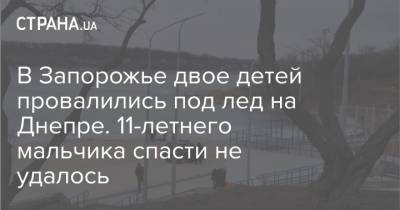 В Запорожье двое детей провалились под лед на Днепре. 11-летнего мальчика спасти не удалось - strana.ua - Запорожье - Гсчс