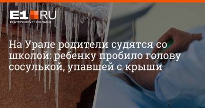 Филипп Сапегин - На Урале родители судятся со школой: ребенку пробило голову сосулькой, упавшей с крыши - e1.ru - Екатеринбург - Уральск