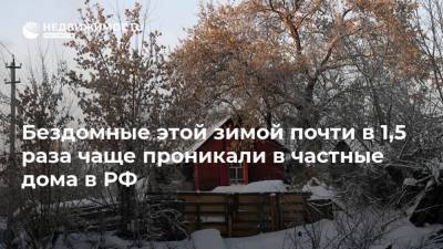 Бездомные этой зимой почти в 1,5 раза чаще проникали в частные дома в РФ - realty.ria.ru - Москва