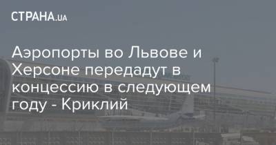 Владислав Криклий - Аэропорты во Львове и Херсоне передадут в концессию в следующем году - Криклий - strana.ua - Украина - Львов - Херсон - Херсонская обл.