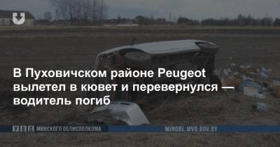 В Пуховичском районе Peugeot вылетел в кювет и перевернулся — водитель погиб - news.tut.by - район Пуховичский