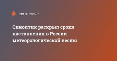 Евгений Тишковец - Синоптик раскрыл сроки наступления в России метеорологической весны - ren.tv - Россия