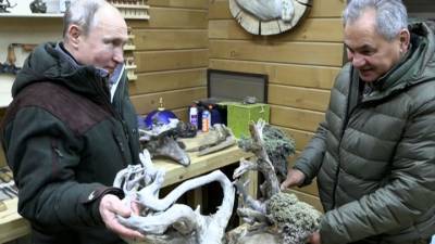 Сергей Шойгу - Владимир Путин - Шойгу показал Путину "барса" и "дракона" - vesti.ru