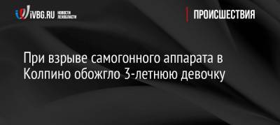 При взрыве самогонного аппарата в Колпино обожгло 3-летнюю девочку - ivbg.ru - Санкт-Петербург