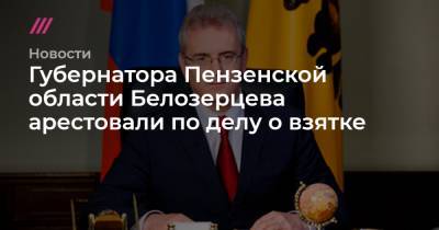 Губернатора Пензенской области Белозерцева арестовали по делу о взятке - tvrain.ru - Пензенская обл.