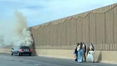 Лимузин с невестой загорелся по дороге на свадьбу: видео - 24tv.ua - Las Vegas