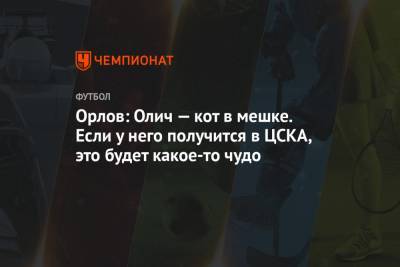 Геннадий Орлов - Ивица Олич - Орлов: Олич — кот в мешке. Если у него получится в ЦСКА, это будет какое-то чудо - championat.com - Москва - Хорватия