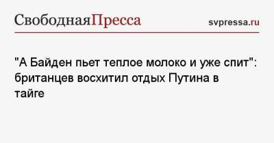 Сергей Шойгу - Владимир Путин - «А Байден пьет теплое молоко и уже спит»: британцев восхитил отдых Путина в тайге - svpressa.ru - Англия