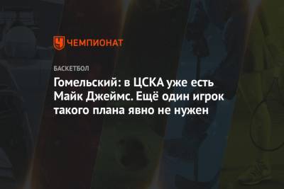 Майк Джеймс - Владимир Гомельский - Габриэль Лундберг - Гомельский: в ЦСКА уже есть Майк Джеймс. Ещё один игрок такого плана явно не нужен - championat.com