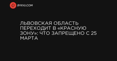 Львовская область переходит в «красную зону»: что запрещено с 25 марта - bykvu.com - Киев - Львов - Львовская обл.