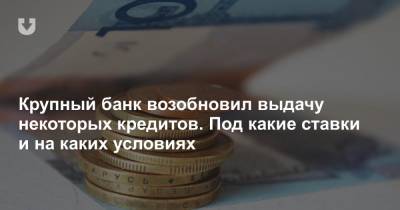 Крупный банк возобновил выдачу некоторых кредитов. Под какие ставки и на каких условиях - news.tut.by