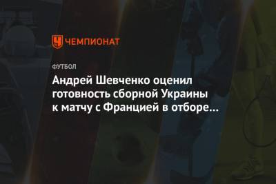 Андрей Шевченко - Виктор Цыганков - Тарас Степаненко - Андрей Ярмоленко - Андрей Шевченко оценил готовность сборной Украины к матчу с Францией в отборе ЧМ-2022 - championat.com