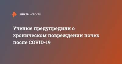 Ученые предупредили о хроническом повреждении почек после COVID-19 - ren.tv
